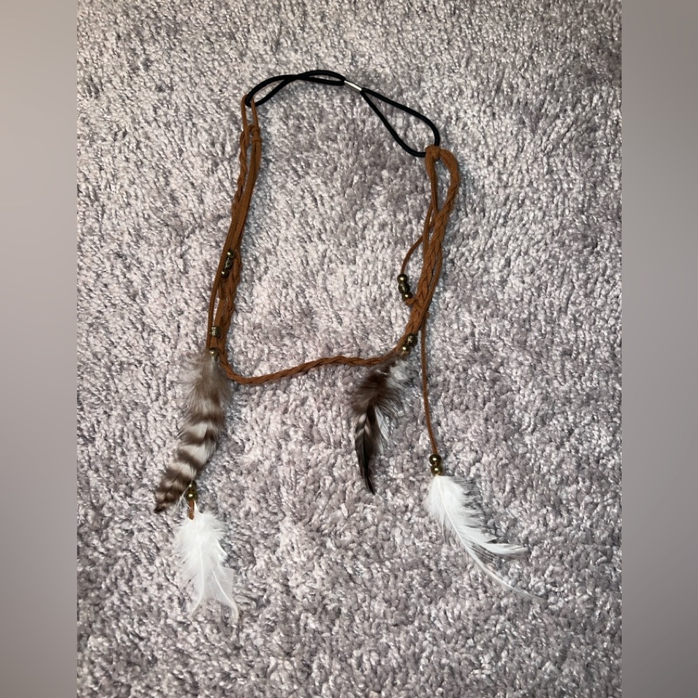 Brown Feather Hair Accessory